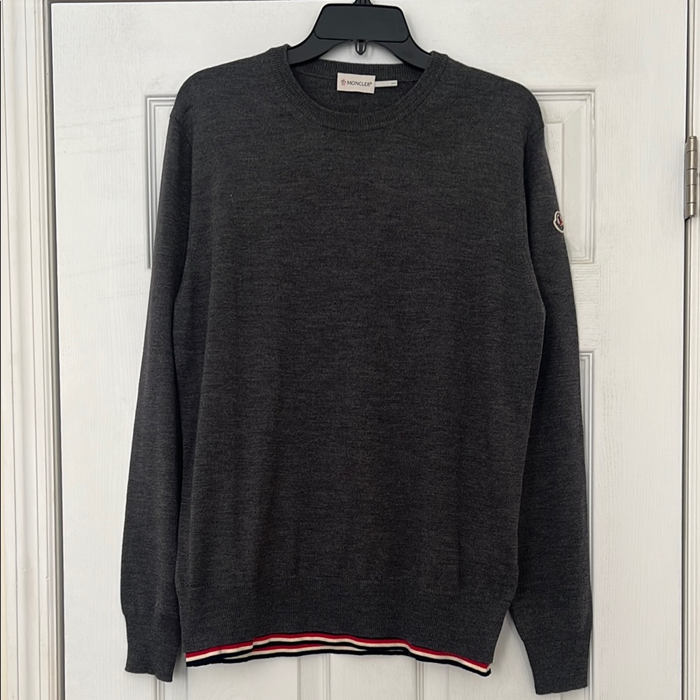 NEW Moncler Men's Gray Crewneck Sweater, Size XL